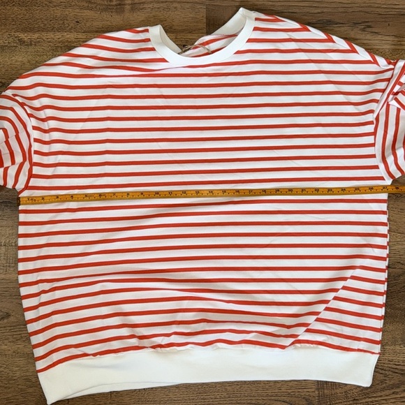 STRIPED Red and White Womens Sweater - Picture 4 of 9